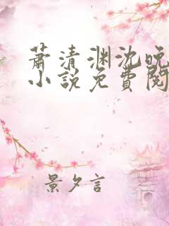 萧清渊沈晚棠的小说免费阅读