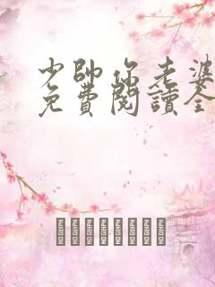 少帅你老婆又跑免费阅读全文