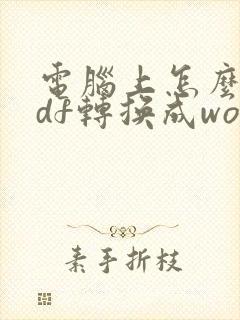 电脑上怎么把pdf转换成word