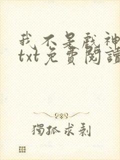 我不是戏神小说txt免费阅读