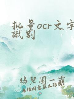 批量ocr文字识别