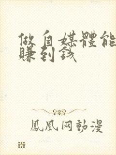 做自媒体能不能赚到钱