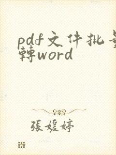 pdf文件批量转word