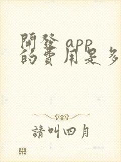 开发 app 的费用是多少