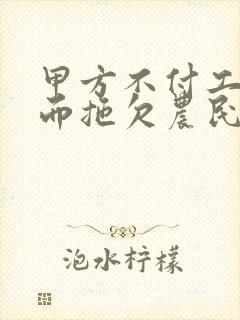 甲方不付工程款而拖欠农民工资怎么办