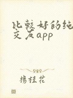 比较好的纯净的交友app