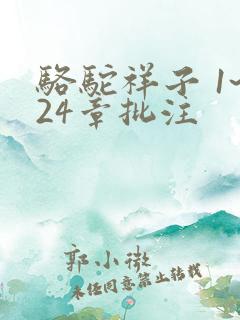 骆驼祥子 1~24章批注