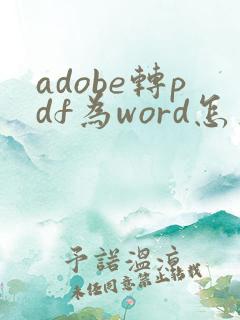 adobe转pdf为word怎么操作