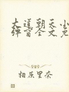 大道朝天小说无弹窗全文免费阅读