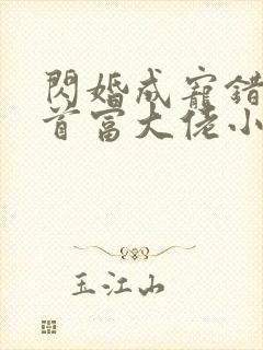 闪婚成宠错嫁了首富大佬小说