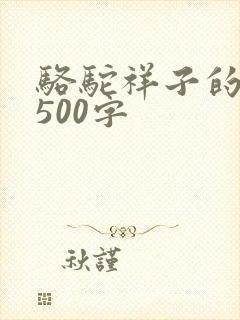 骆驼祥子的感悟500字
