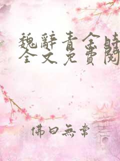 魏辞青余时小说全文免费阅读