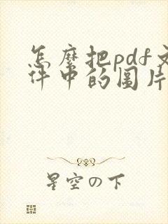 怎么把pdf文件中的图片提取出来