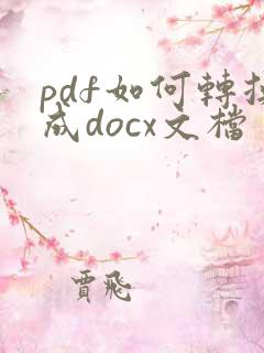 pdf如何转换成docx文档