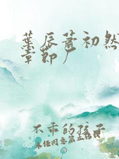 叶辰萧初然最新章节厂