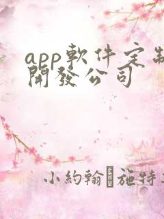 app软件定制开发公司