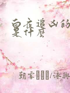 白夜追凶的真相是什么