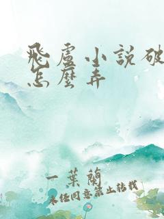 飞卢小说破解版怎么弄