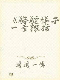 《骆驼祥子》每一章概括