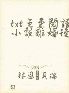 txt免费阅读小说离婚后前夫总是想追我