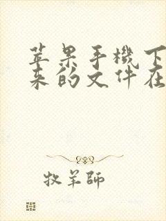 苹果手机下载下来的文件在哪找