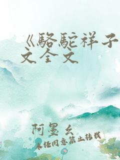 《骆驼祥子》原文全文