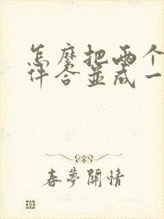 怎么把两个扫描件合并成一个文件