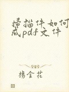 扫描件如何转化成pdf文件