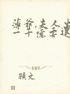 薄爷,夫人出价一千亿要退婚》