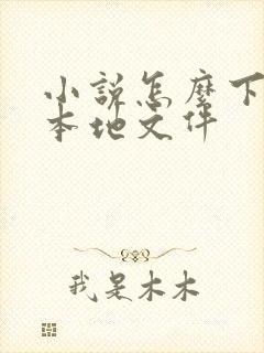 小说怎么下载到本地文件