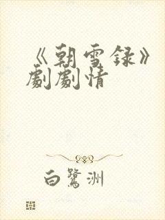 《朝雪录》电视剧剧情