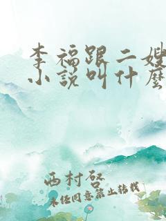 李福跟二嫂原著小说叫什么名字啊