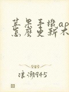 苹果手机app怎么更新不了软件