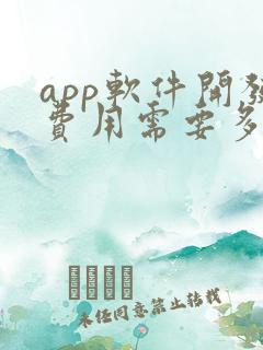 app软件开发费用需要多少钱