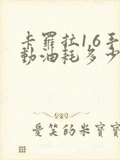 卡罗拉1.6手动油耗多少真实油耗