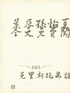 叶辰孙怡夏若雪全文免费阅读txt