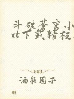 斗破苍穹小说txt下载精校版