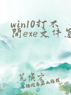 win10打不开exe文件怎么解决