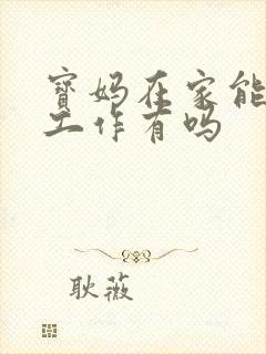 宝妈在家能做的工作有吗