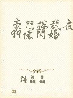 豪门总裁夜夜忙99亿闪婚