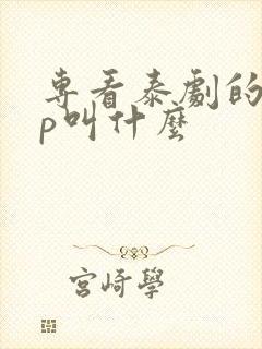 专看泰剧的app叫什么