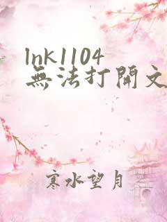 lnk1104无法打开文件