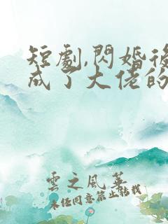 短剧,闪婚后我成了大佬的掌中之物