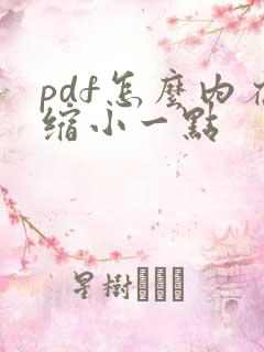 pdf怎么内存缩小一点