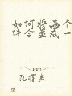 如何将两个扫描件合并成一个pdf