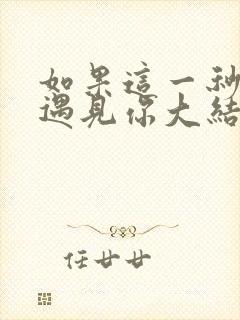 如果这一秒没有遇见你大结局