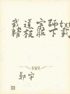 武道宗师txt精校版下载