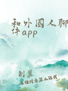 和外国人聊天软件app