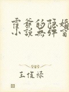 霍爷的隐婚罪妻小说无弹窗