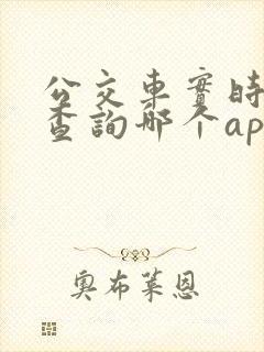 公交车实时到站查询哪个app